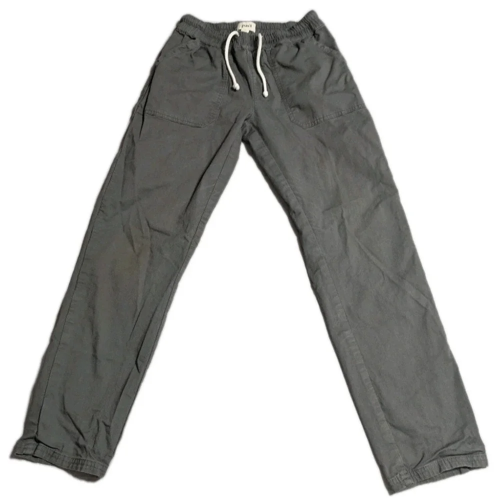 Pact Organic Cotton Jogger Pants Gray Drawstring Elastic Waist Womens Small‎